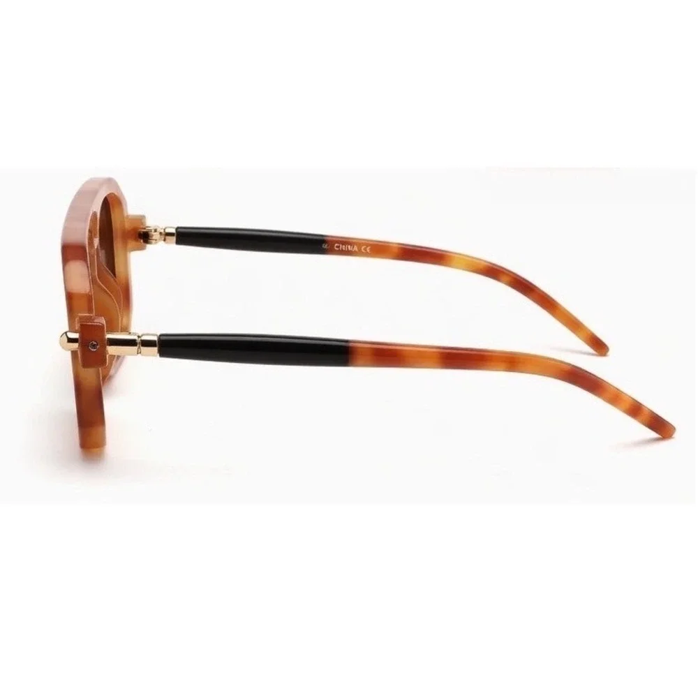 Mens Sunglasses Tortoise Shell Retro Square Frame Hip Hop Cholo Rapper Shades‎